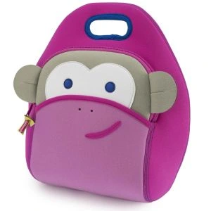 DabbaWalla Machine Washable Insulated Lunch Bag - Pink Monkey